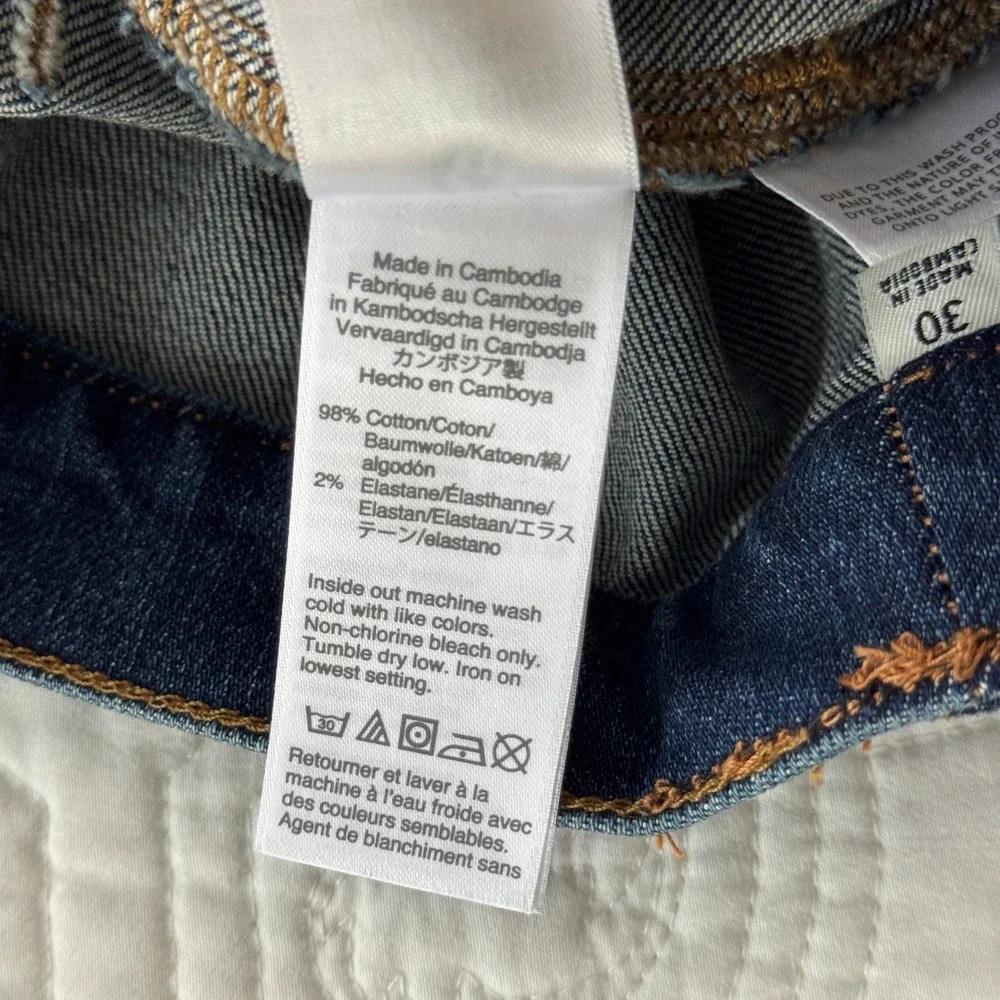J. Crew Factory Dark Blue Button-Front Denim Skirt